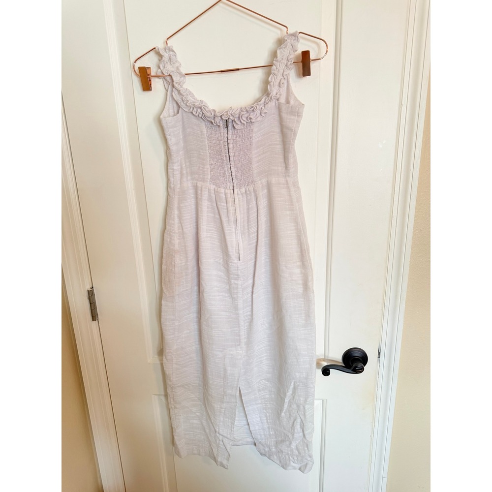 Petal‎ + Pup Dress Womens 4 White Off Shoulder Ruffle Midi Cotton ABG03 03629 - Picture 8 of 9